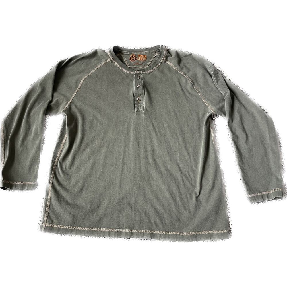 Justin Cat 2 Flame Resistant L/S Long Sleeve Green Large Shirt
